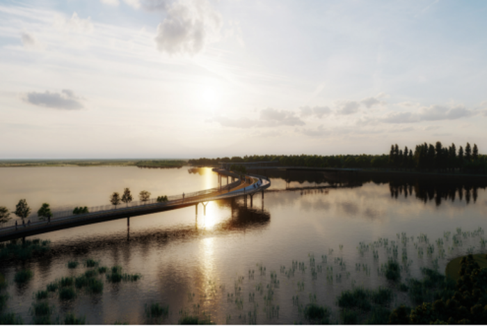 彩帶橋—長(zhǎng)三角一體化示范區(qū)環(huán)元蕩岸線貫通工程